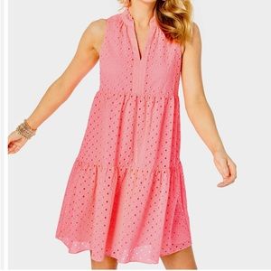 Lily Pulitzer Novella Eyelet Swing Dress Large NWT